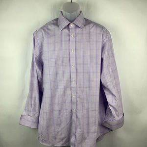 Charles Tyrehitt Purple Plaids Large Mens Non Iron